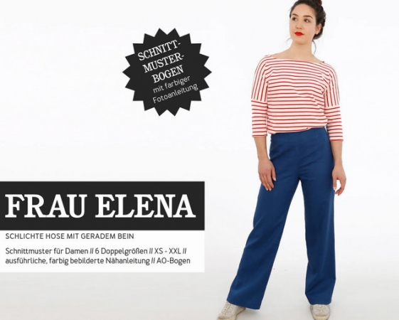 FRAU ELENA • schlichte Hose mit geradem Bein, PAPIERSCHNITT